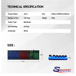 Fantech K614L Gaming Keyboard Fantech K614L Gaming Keyboard